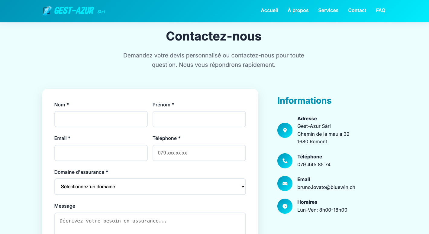 fiche de contact